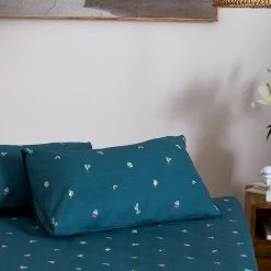 Chumbakdesign Bed & Furnishing TEAL By Chumbak Sahara Desert Bedsheet - Queen Size, 136TC, Dark Blue