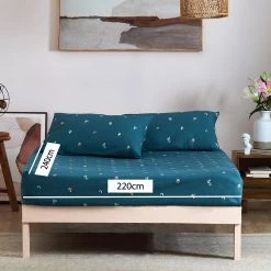 Chumbakdesign Bed & Furnishing TEAL By Chumbak Sahara Desert Bedsheet - Queen Size, 136TC, Dark Blue