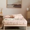 Chumbakdesign Bed & Furnishing TEAL By Chumbak Cypress Paisleys Double Bedsheet Queen Size, 136TC, Peach