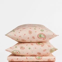Chumbakdesign Bed & Furnishing TEAL By Chumbak Cypress Paisleys Double Bedsheet Queen Size, 136TC, Peach 12 Chumbakdesign Bed & Furnishing TEAL By Chumbak Cypress Paisleys Double Bedsheet Queen Size, 136TC, Peach