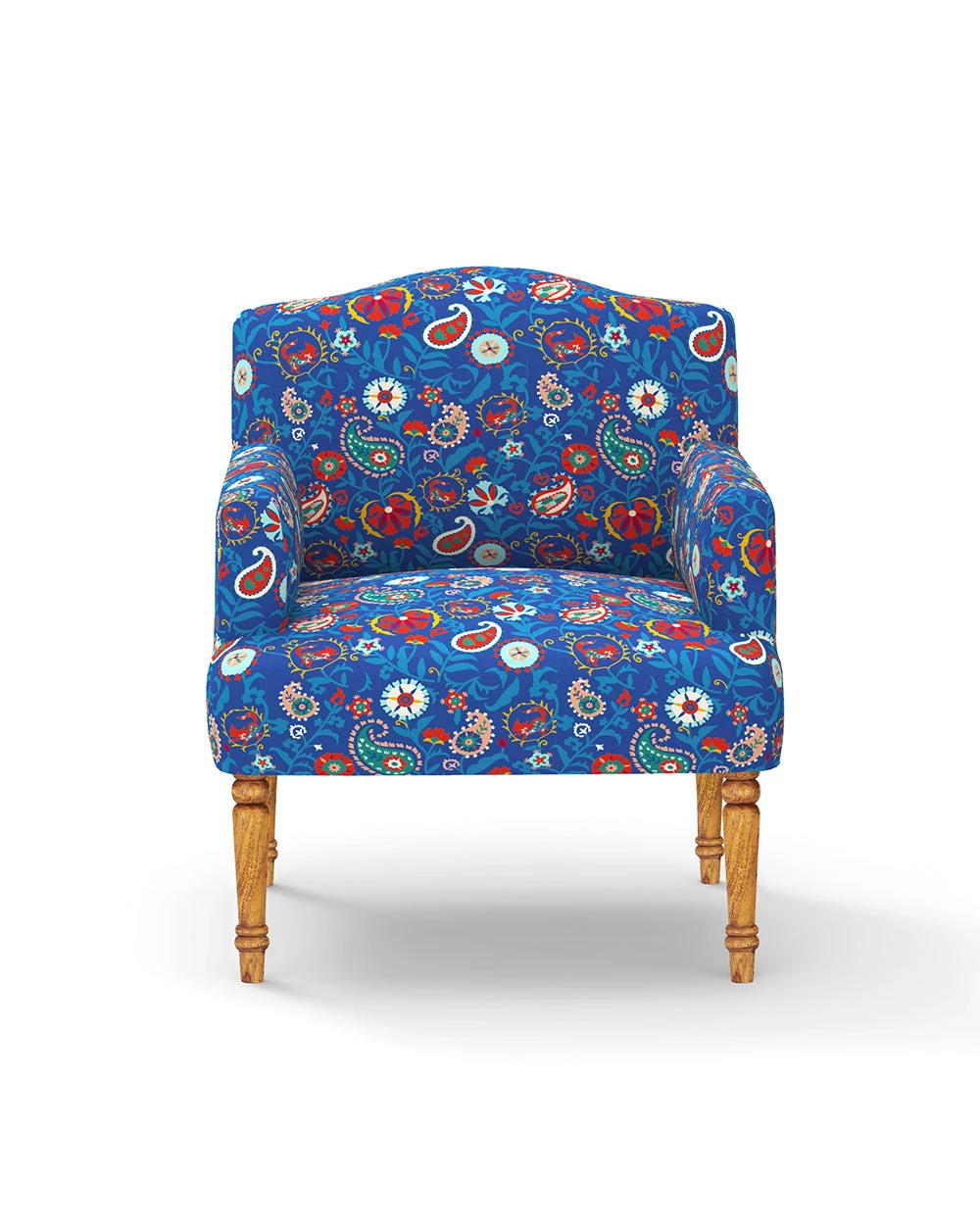 Chumbakdesign Furniture & Storage Nawaab Arm Chair - India Paisleys Blue 4 Chumbakdesign Furniture & Storage Nawaab Arm Chair - India Paisleys Blue