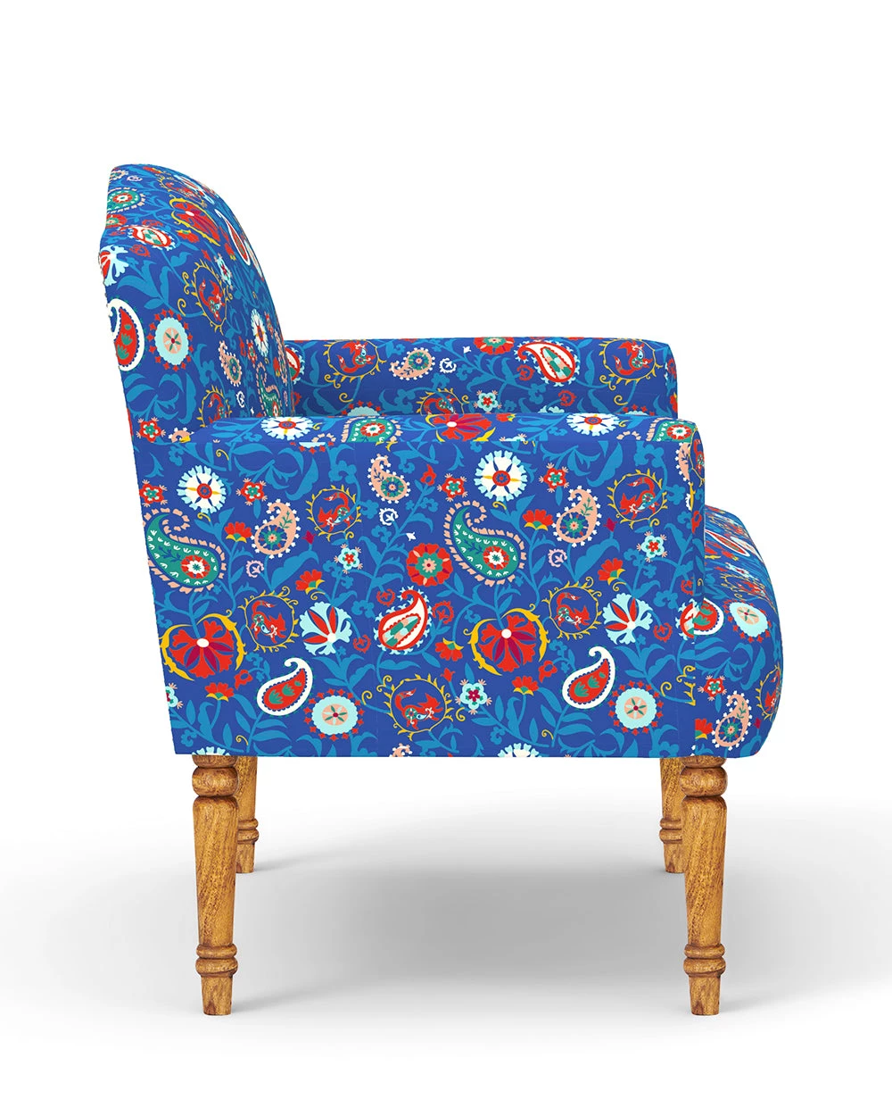 Chumbakdesign Furniture & Storage Nawaab Arm Chair - India Paisleys Blue 5 Chumbakdesign Furniture & Storage Nawaab Arm Chair - India Paisleys Blue