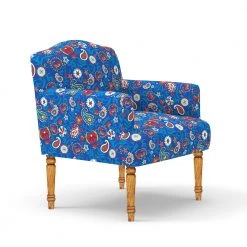 Chumbakdesign Furniture & Storage Nawaab Arm Chair - India Paisleys Blue 13 Chumbakdesign Furniture & Storage Nawaab Arm Chair - India Paisleys Blue