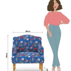 Chumbakdesign Furniture & Storage Nawaab Arm Chair - India Paisleys Blue 14 Chumbakdesign Furniture & Storage Nawaab Arm Chair - India Paisleys Blue