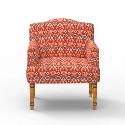 Chumbakdesign Nawaab Arm Chair - Red Ikkat