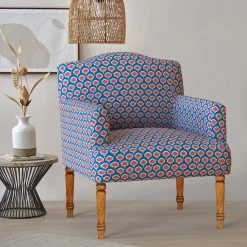 Chumbakdesign Furniture & Storage Nawaab Arm Chair - Blue Ikkat