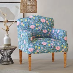 Chumbakdesign Nawaab Arm Chair - Spring Bloom Teal Furniture & Storage