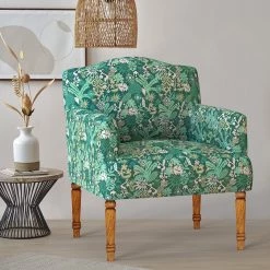 Chumbakdesign Furniture & Storage Nawaab Arm Chair - Tropical Ikkat Green
