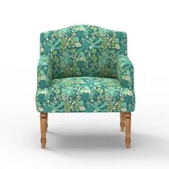 Chumbakdesign Furniture & Storage Nawaab Arm Chair - Tropical Ikkat Green