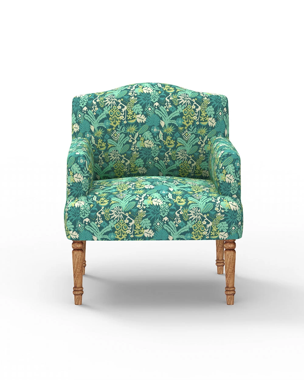 Chumbakdesign Furniture & Storage Nawaab Arm Chair - Tropical Ikkat Green 4 Chumbakdesign Furniture & Storage Nawaab Arm Chair - Tropical Ikkat Green
