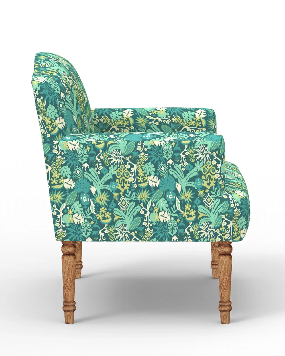 Chumbakdesign Furniture & Storage Nawaab Arm Chair - Tropical Ikkat Green 5 Chumbakdesign Furniture & Storage Nawaab Arm Chair - Tropical Ikkat Green