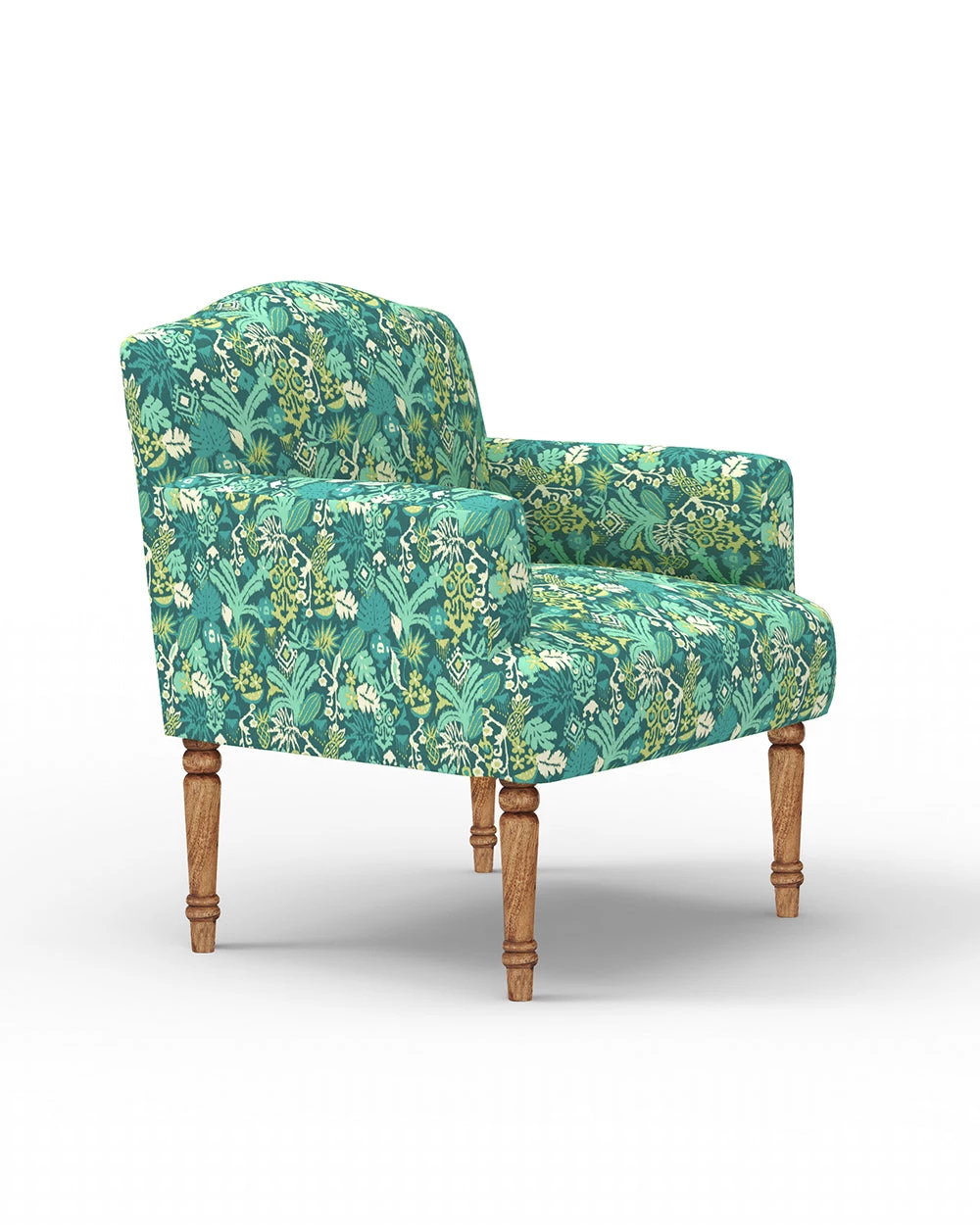 Chumbakdesign Furniture & Storage Nawaab Arm Chair - Tropical Ikkat Green 7 Chumbakdesign Furniture & Storage Nawaab Arm Chair - Tropical Ikkat Green