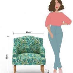 Chumbakdesign Furniture & Storage Nawaab Arm Chair - Tropical Ikkat Green 14 Chumbakdesign Furniture & Storage Nawaab Arm Chair - Tropical Ikkat Green