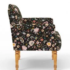 Chumbakdesign Nawaab Arm Chair - Bohemian Paisleys Black Furniture & Storage