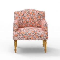 Chumbakdesign Nawaab Arm Chair - Earthy Florals Peach