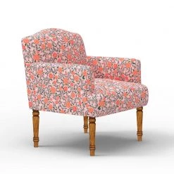Chumbakdesign Nawaab Arm Chair - Earthy Florals Peach