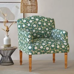 Chumbakdesign Nawaab Arm Chair - Spring Marigold Green Furniture & Storage