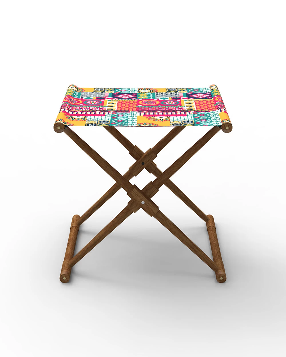 Chumbakdesign Furniture & Storage Bistro Folding Bench - Floral Swirls Red 4 Chumbakdesign Furniture & Storage Bistro Folding Bench - Floral Swirls Red