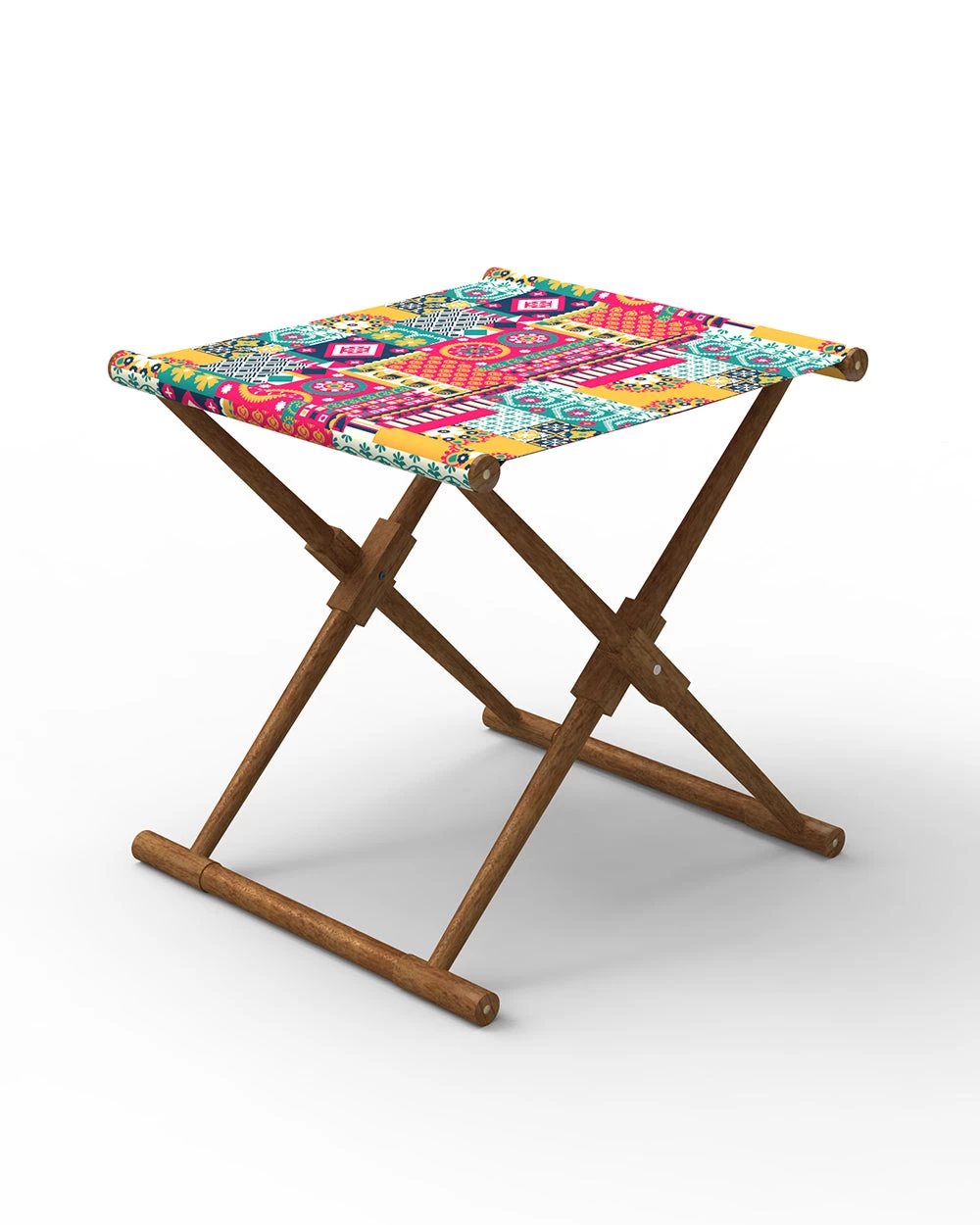 Chumbakdesign Furniture & Storage Bistro Folding Bench - Floral Swirls Red 5 Chumbakdesign Furniture & Storage Bistro Folding Bench - Floral Swirls Red