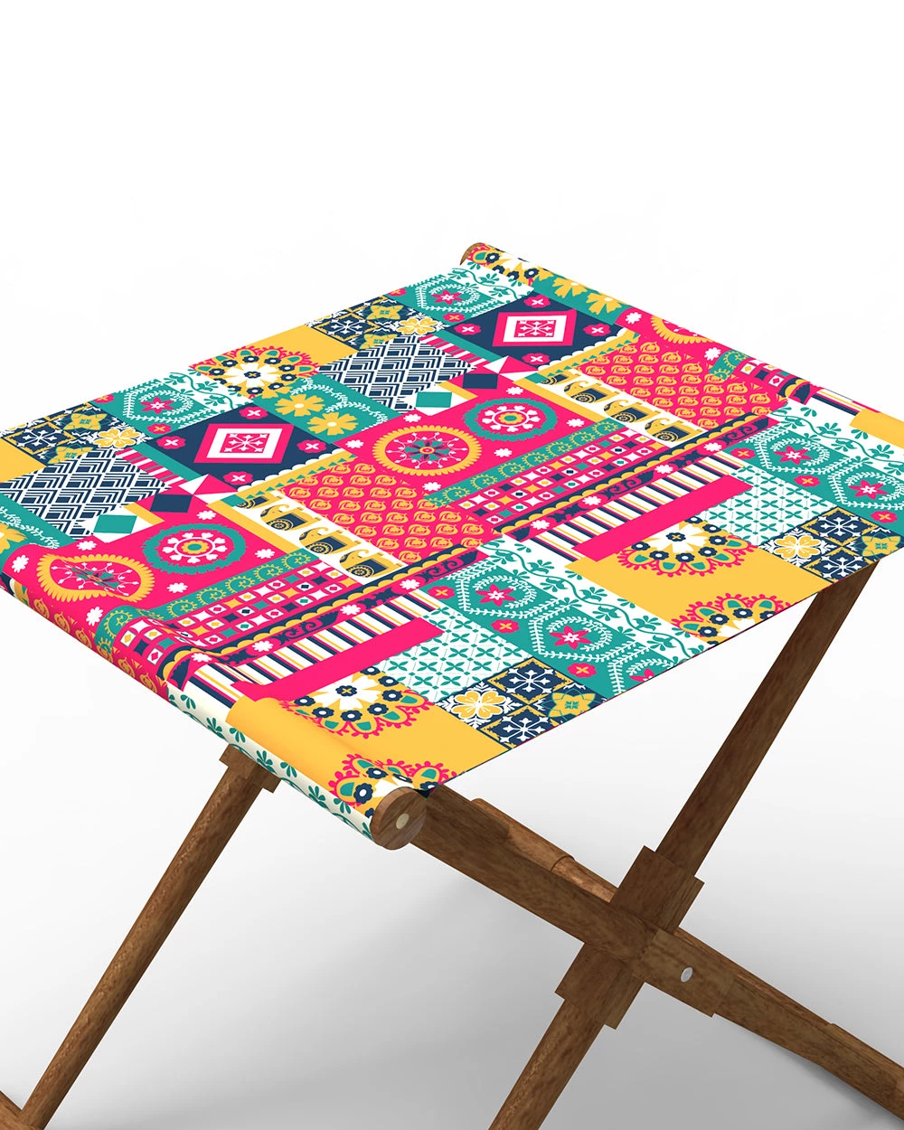 Chumbakdesign Furniture & Storage Bistro Folding Bench - Floral Swirls Red 6 Chumbakdesign Furniture & Storage Bistro Folding Bench - Floral Swirls Red