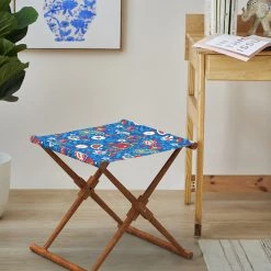 Chumbakdesign Bistro Folding Bench - India Paisleys Blue Furniture & Storage