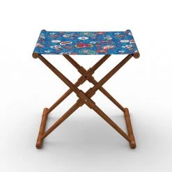 Chumbakdesign Bistro Folding Bench - India Paisleys Blue Furniture & Storage