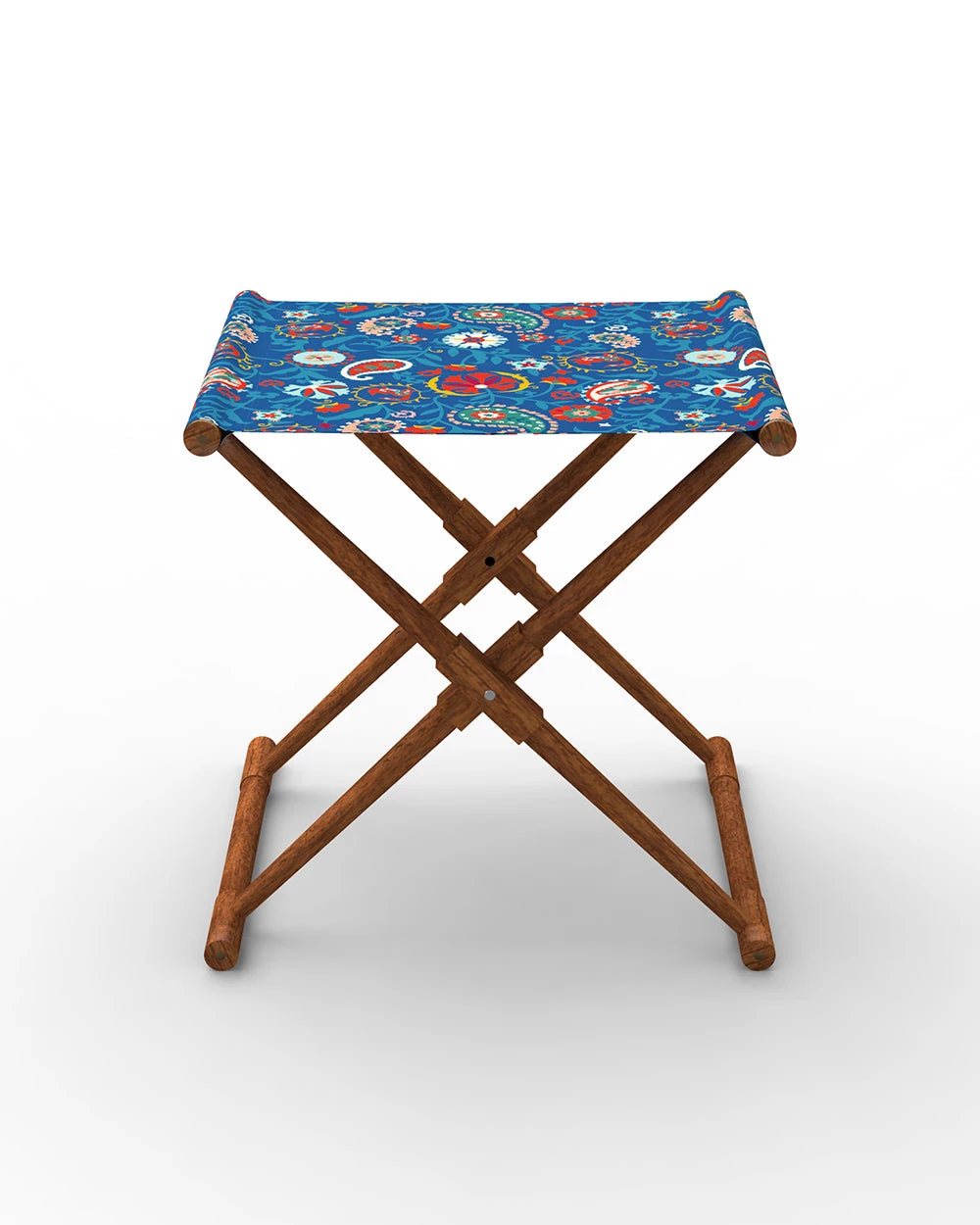 Chumbakdesign Bistro Folding Bench - India Paisleys Blue Furniture & Storage 4 Chumbakdesign Bistro Folding Bench - India Paisleys Blue Furniture & Storage