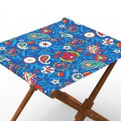Chumbakdesign Bistro Folding Bench - India Paisleys Blue Furniture & Storage 11 Chumbakdesign Bistro Folding Bench - India Paisleys Blue Furniture & Storage