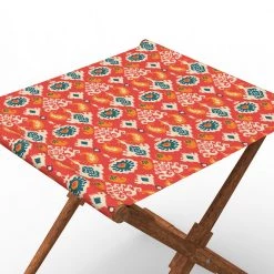 Chumbakdesign Bistro Folding Bench - Red Ikkat