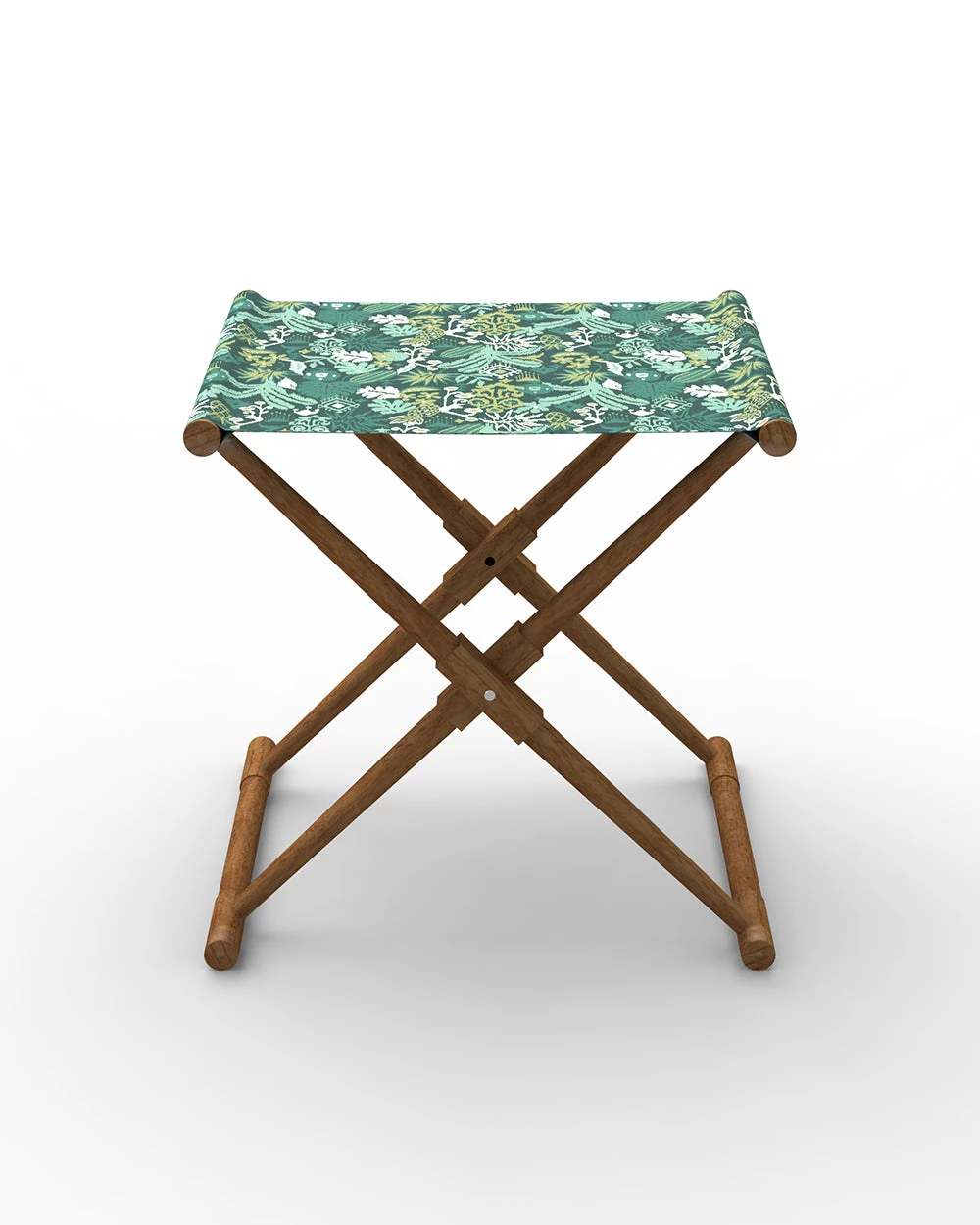 Chumbakdesign Bistro Folding Bench - Tropical Ikkat Green Furniture & Storage 4 Chumbakdesign Bistro Folding Bench - Tropical Ikkat Green Furniture & Storage
