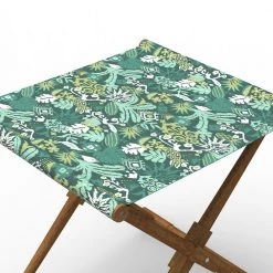 Chumbakdesign Bistro Folding Bench - Tropical Ikkat Green Furniture & Storage 11 Chumbakdesign Bistro Folding Bench - Tropical Ikkat Green Furniture & Storage