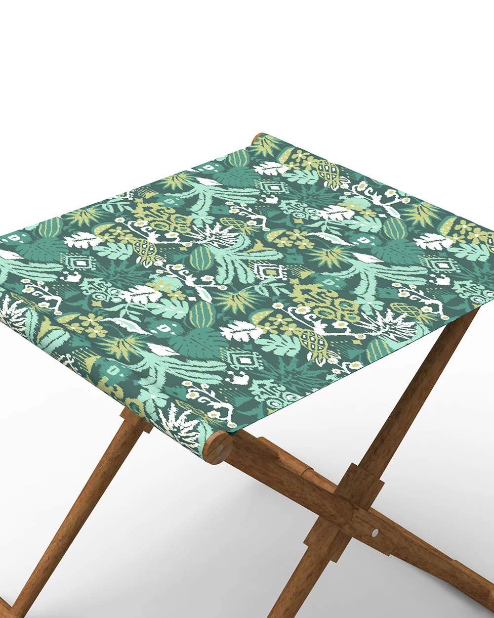 Chumbakdesign Bistro Folding Bench - Tropical Ikkat Green Furniture & Storage 6 Chumbakdesign Bistro Folding Bench - Tropical Ikkat Green Furniture & Storage