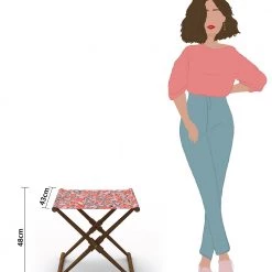 Chumbakdesign Furniture & Storage Bistro Folding Bench - Earthy Florals Peach