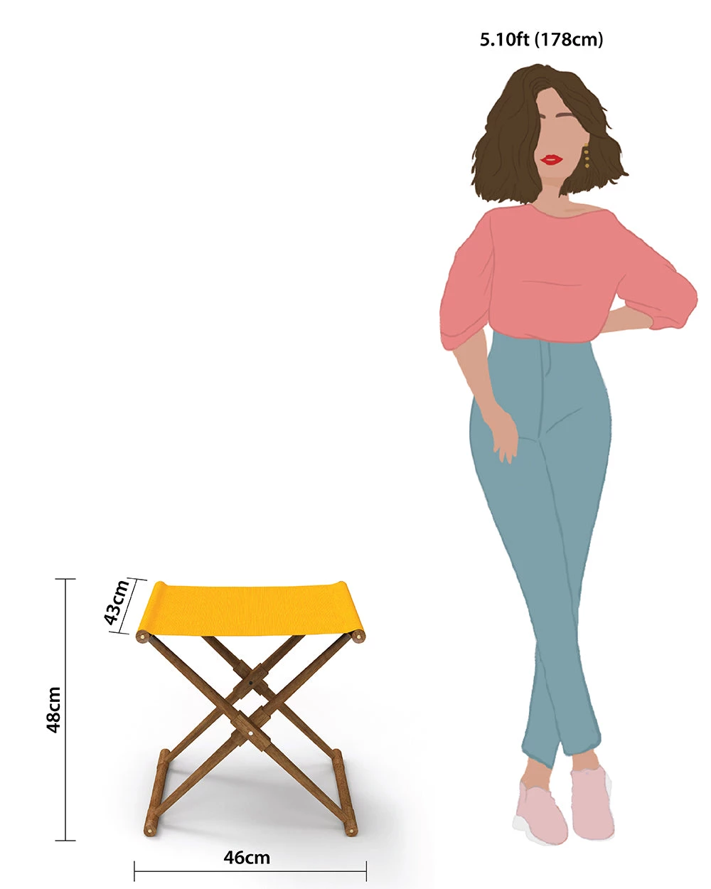 Chumbakdesign Bistro Folding Bench - Sahara Mustard 7 Chumbakdesign Bistro Folding Bench - Sahara Mustard