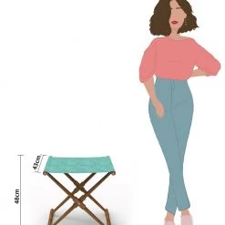 Chumbakdesign Furniture & Storage Bistro Folding Bench - Maldivian Teal