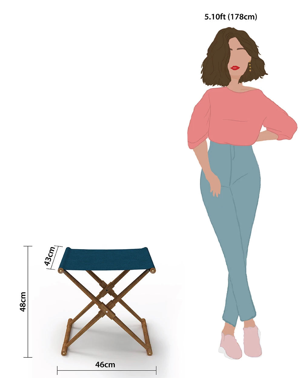 Chumbakdesign Bistro Folding Bench - Mediterranian Blue Furniture & Storage 7 Chumbakdesign Bistro Folding Bench - Mediterranian Blue Furniture & Storage