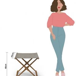 Chumbakdesign Furniture & Storage Bistro Folding Bench - Bangalore Grey