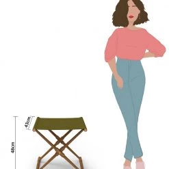 Chumbakdesign Bistro Folding Bench - Savanna Green Furniture & Storage