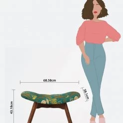 Chumbakdesign Mid Century Modern Foot Rest-Ferns Furniture & Storage