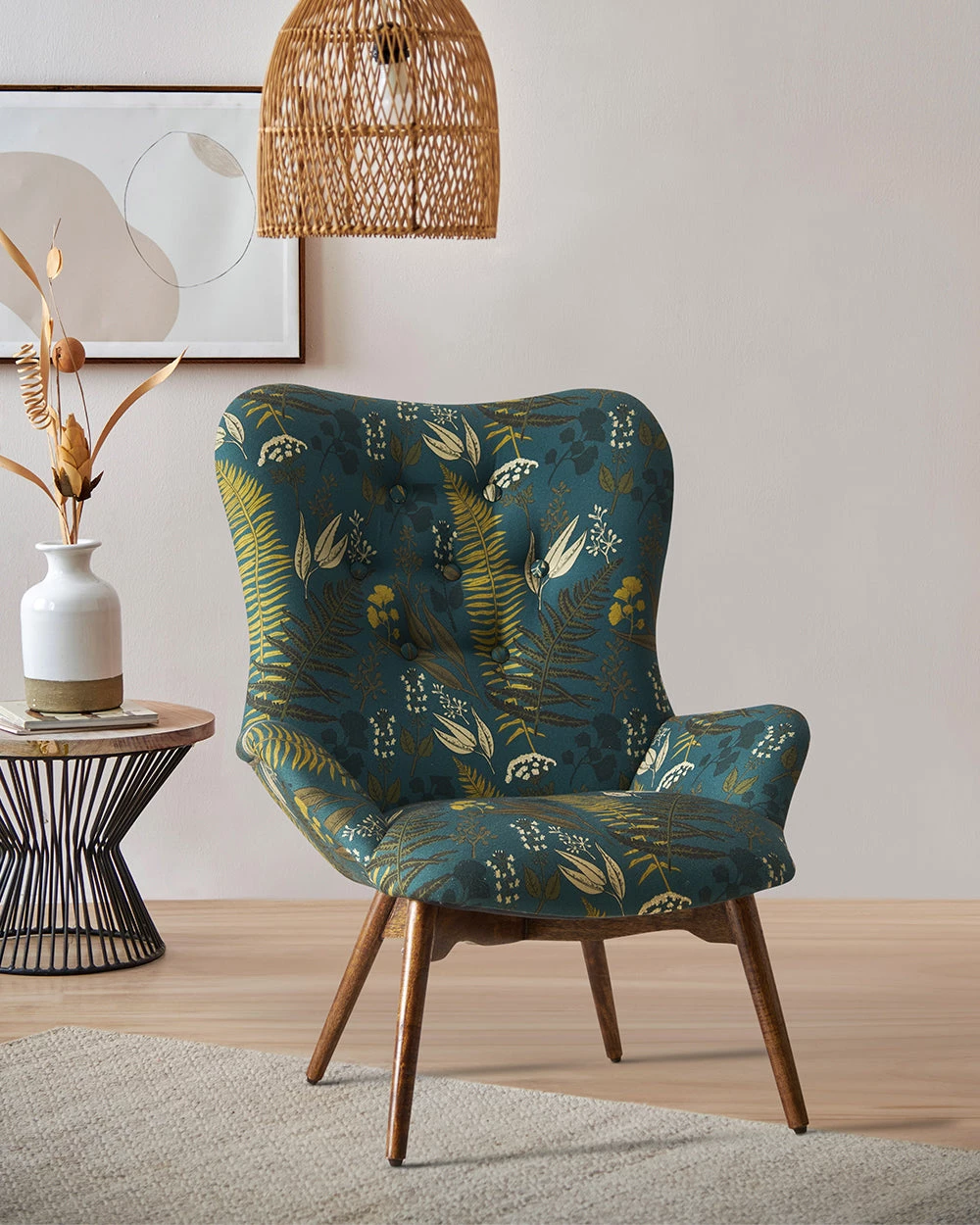 Chumbakdesign Mid Century Modern Wing Chair-Ferns 3 Chumbakdesign Mid Century Modern Wing Chair-Ferns
