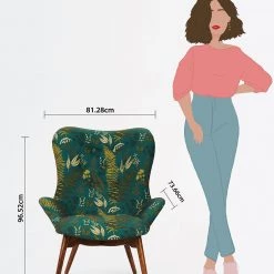 Chumbakdesign Mid Century Modern Wing Chair-Ferns 15 Chumbakdesign Mid Century Modern Wing Chair-Ferns