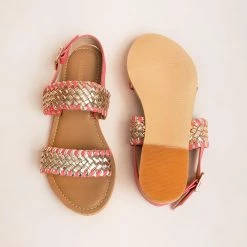 Chumbakdesign Basket Weaves Gold Sandal FootwearFootwear 8 Chumbakdesign Basket Weaves Gold Sandal FootwearFootwear