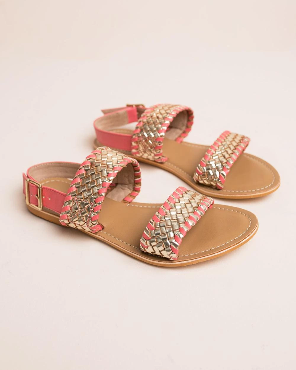 Chumbakdesign Basket Weaves Gold Sandal FootwearFootwear 3 Chumbakdesign Basket Weaves Gold Sandal FootwearFootwear