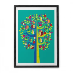 Chumbakdesign Pastel Tree Teal Wall Art