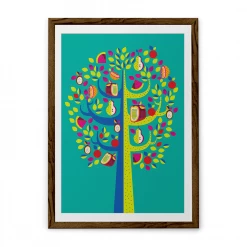Chumbakdesign Pastel Tree Teal Wall Art