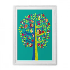 Chumbakdesign Pastel Tree Teal Wall Art