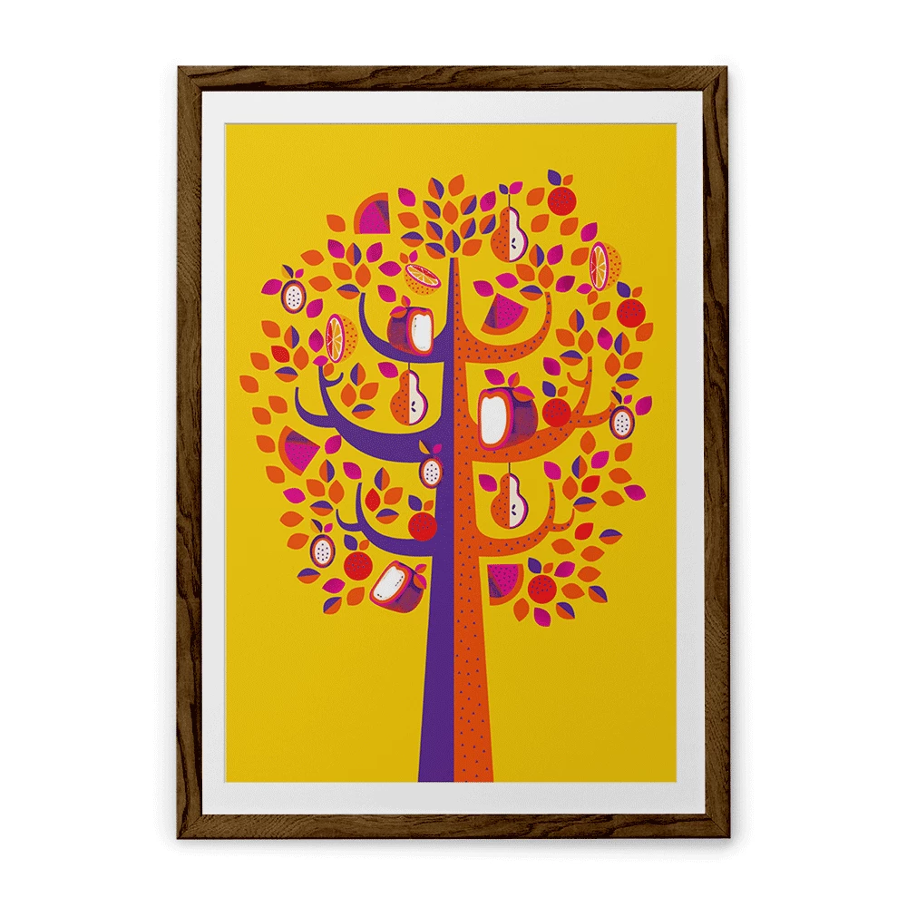 Chumbakdesign Pastel Tree Yellow Wall Art 3 Chumbakdesign Pastel Tree Yellow Wall Art