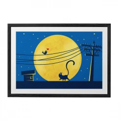 Chumbakdesign Rooftop Cat Wall Art