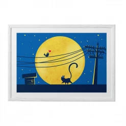 Chumbakdesign Rooftop Cat Wall Art