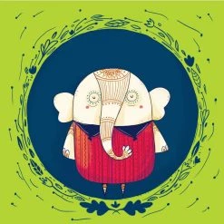 Chumbakdesign Decor & Living Circle Elephant Green Wall Art